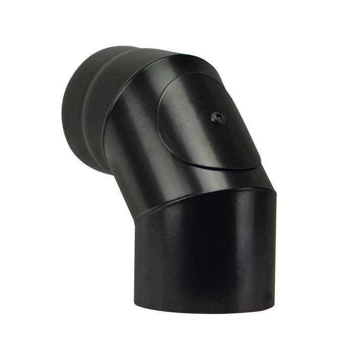 [HSFFWNNO1308] Vitreous enamel elbow 90° with inspection 130 mm black matt Save Plus 