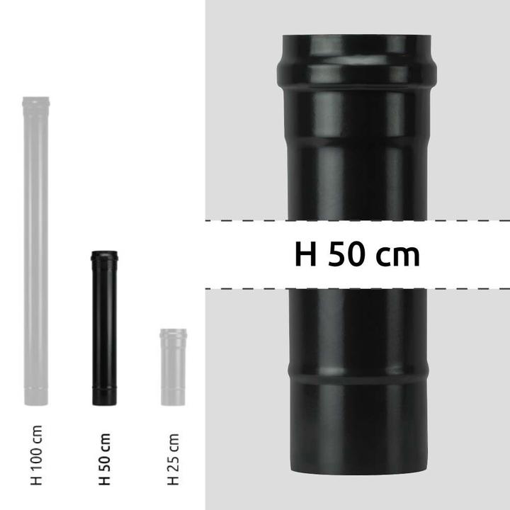 [HSFFPPNL1001] Vitreous enamel flue pipe 100x500 mm black matt Save Pellet Light