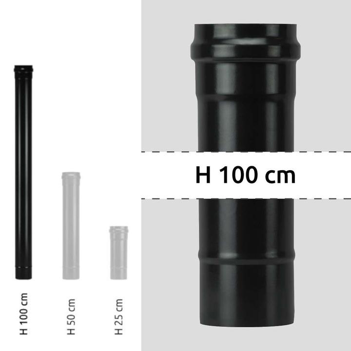 [HSFFPPNL1200] Vitreous enamel flue pipe 120x1000 mm black matt Save Pellet Light